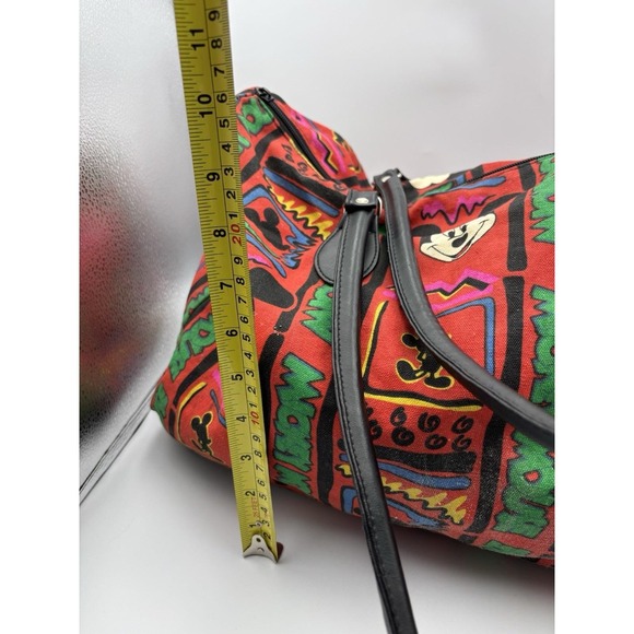 Disney Mickey Mouse  Zipper Duffle Bag  1990's  Multicolor Retro Print All over - Picture 4 of 9